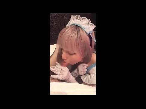 ❤️ Јапански идол [маиука], костим француске собарице, први део, пушење и дркање са лосионом Слутс на sr.sexera.ru ❌